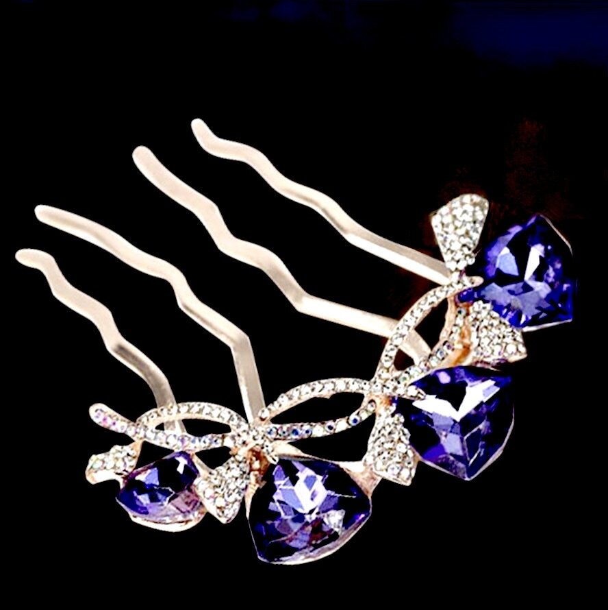 Wedding Hair Accessories - Rose Gold CZ Bridal Hair Comb - More Colors