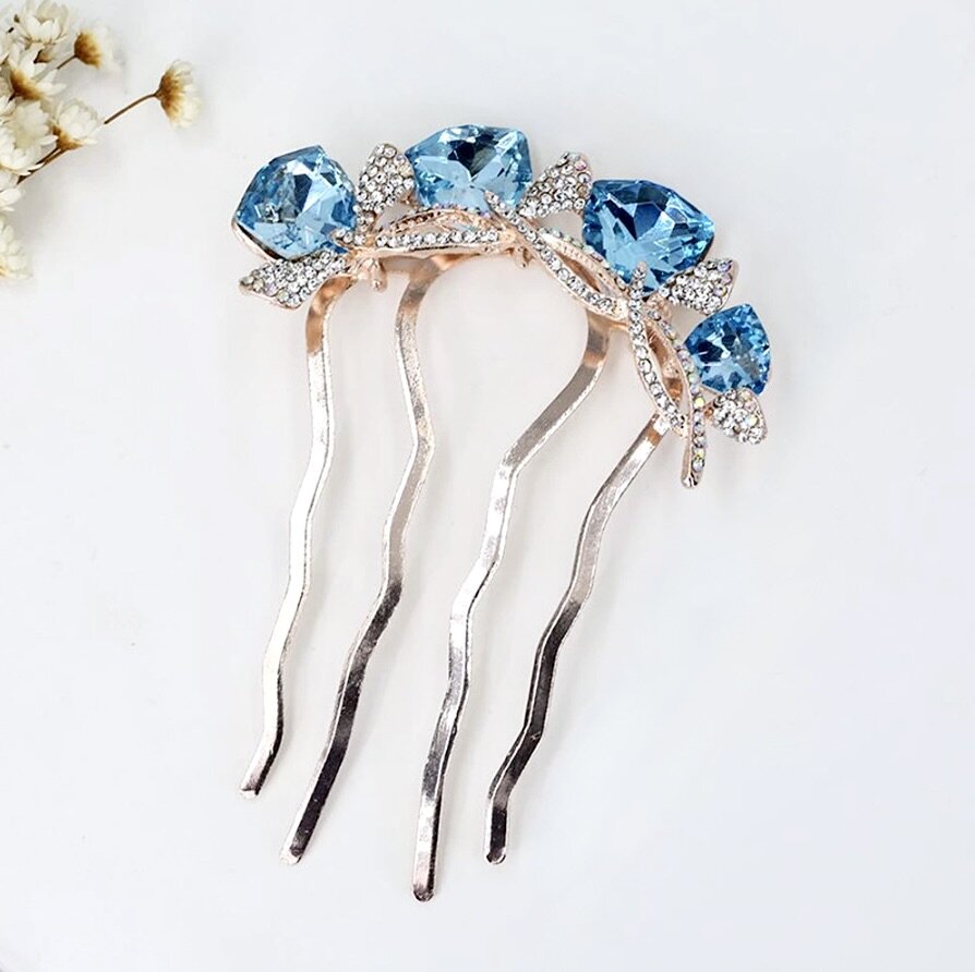 Wedding Hair Accessories - Rose Gold CZ Bridal Hair Comb - More Colors
