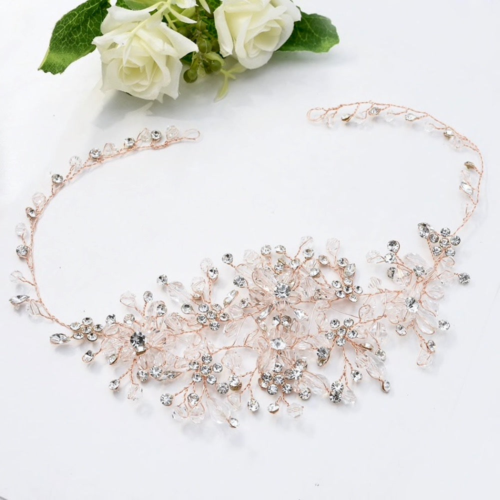 "Alessia" - Austrian Crystal Bridal Hair Vine - Available in Silver, Rose Gold and Yellow Gold