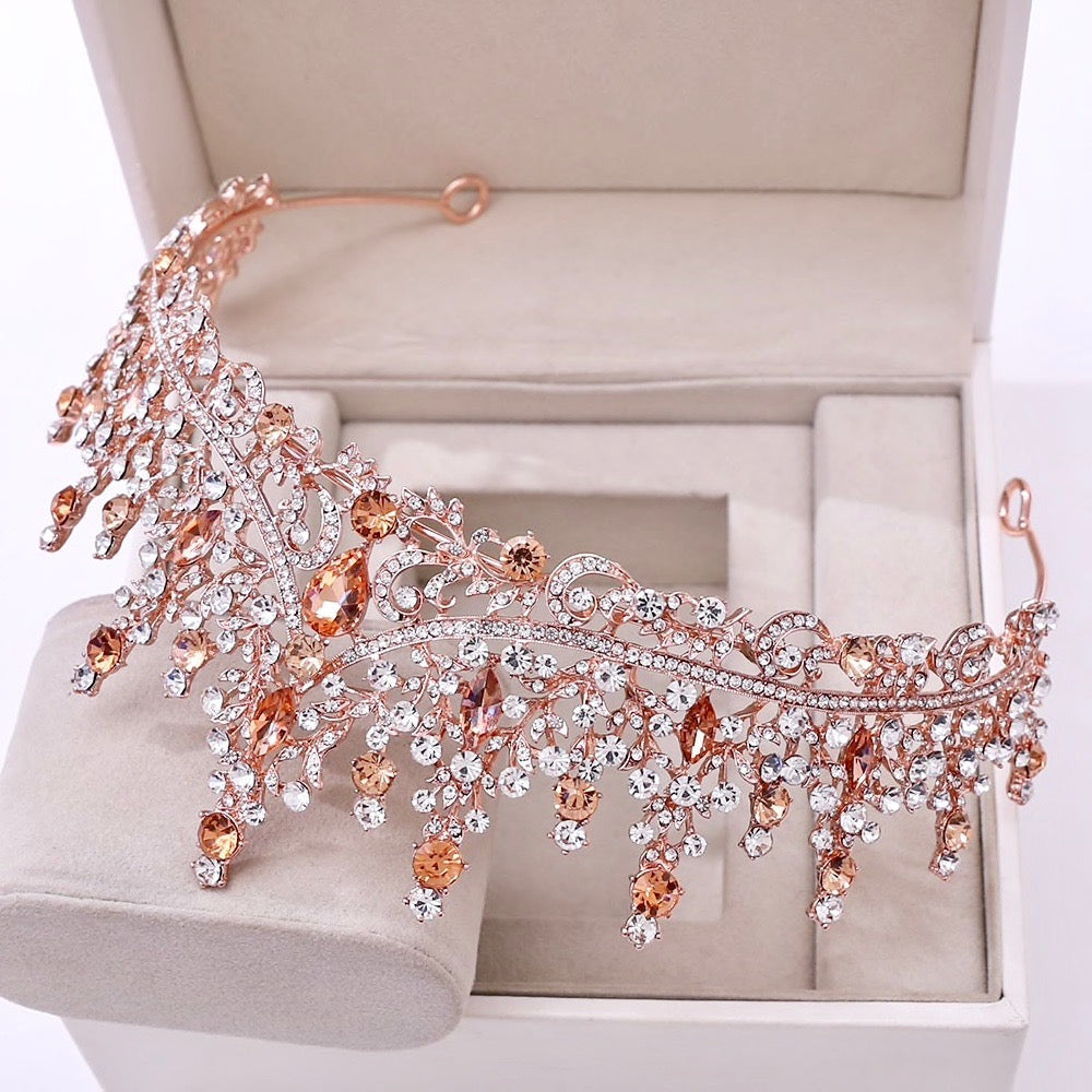 Wedding Hair Accessories - Baroque Bridal Tiara - Available in Rose Gold, Silver and Yellow Gold