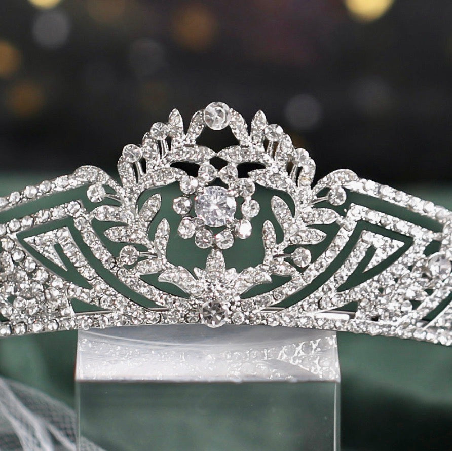 Wedding Hair Accessories - Silver Crystal Bridal Tiara
