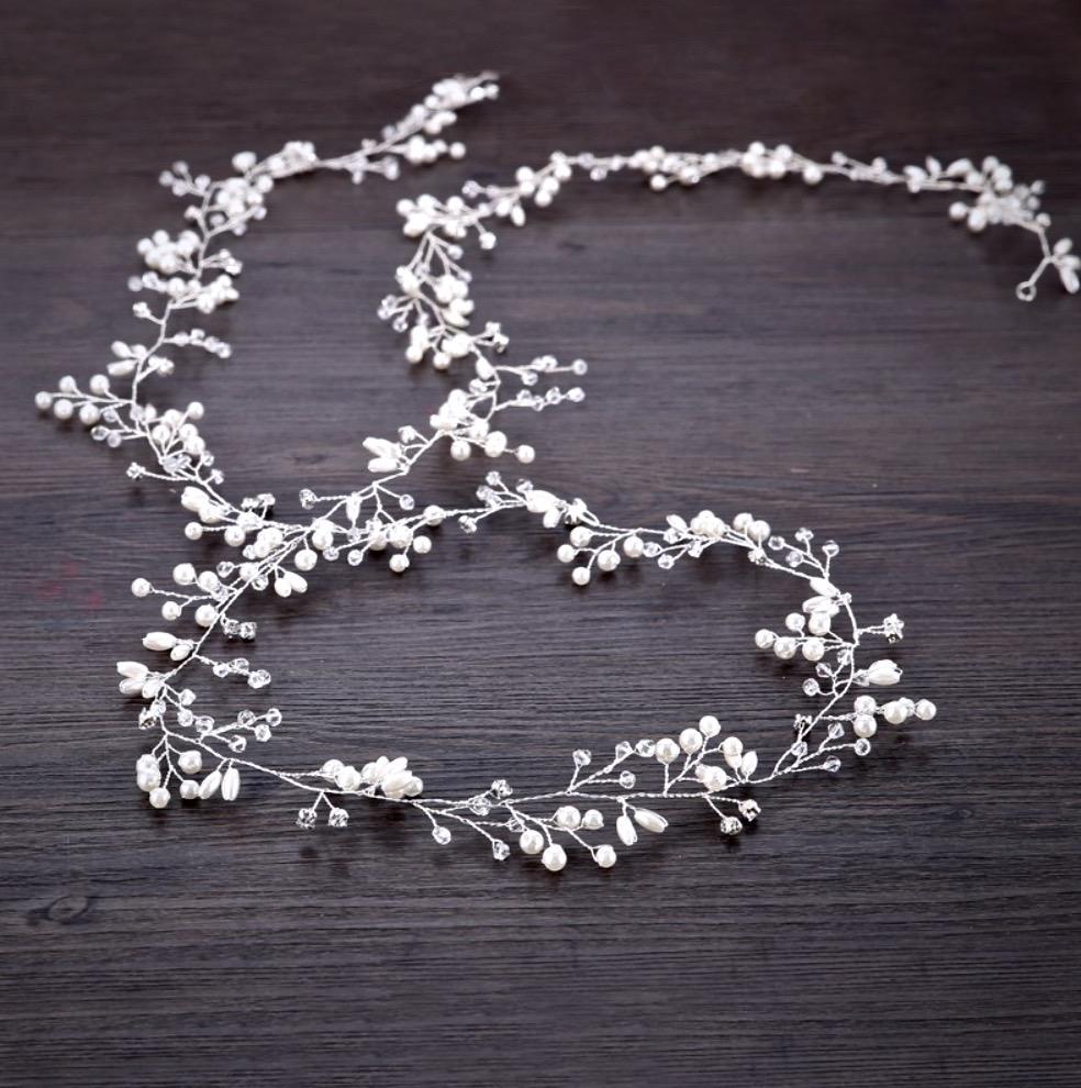 Wedding Hair Accessories - Pearl and Crystal Bridal Hair Vine - Available in Silver, Rose Gold and Yellow Gold