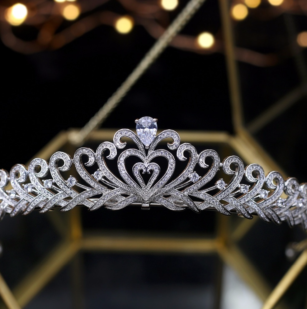 "Freya" - Silver Cubic Zirconia Bridal Tiara