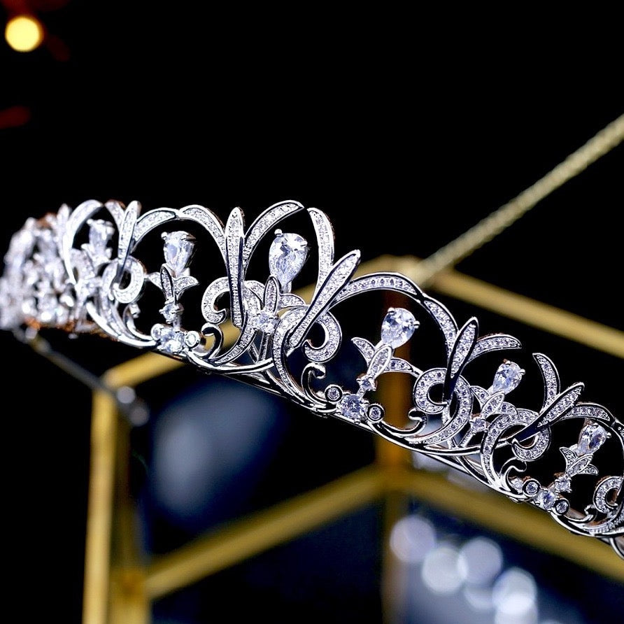 "Alana" - Silver Cubic Zirconia Bridal Tiara