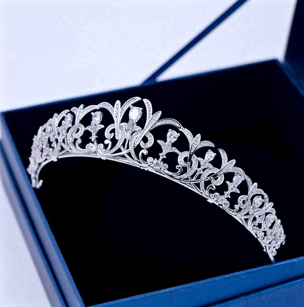 "Alana" - Silver Cubic Zirconia Bridal Tiara