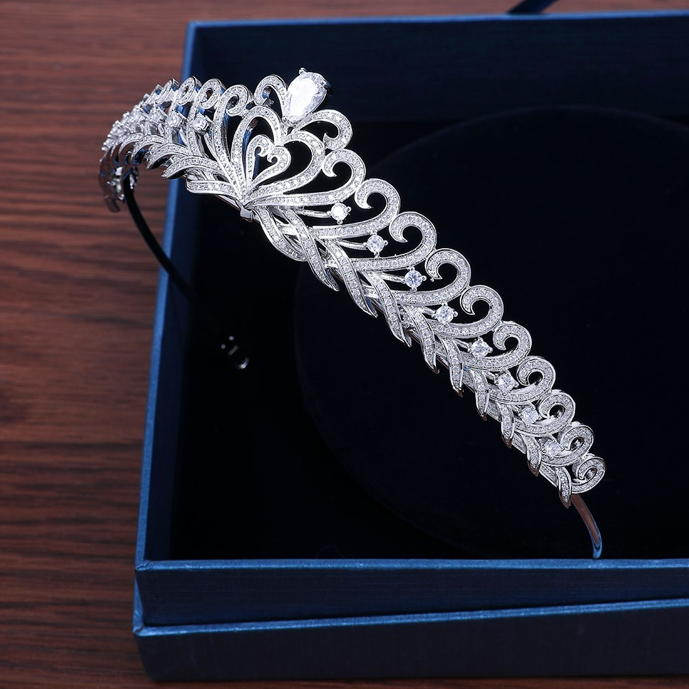 "Freya" - Silver Cubic Zirconia Bridal Tiara