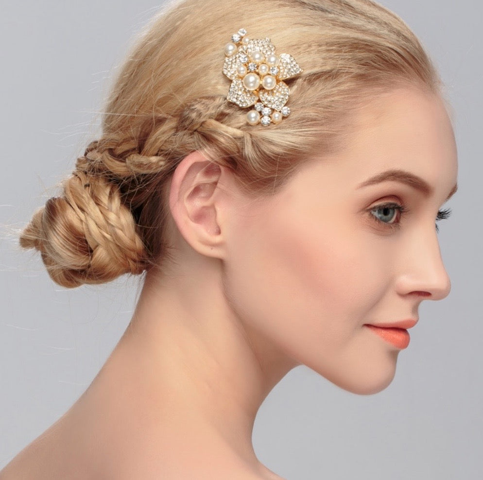 "Anika" - Pearl Hair Comb - Available in Silver and Gold