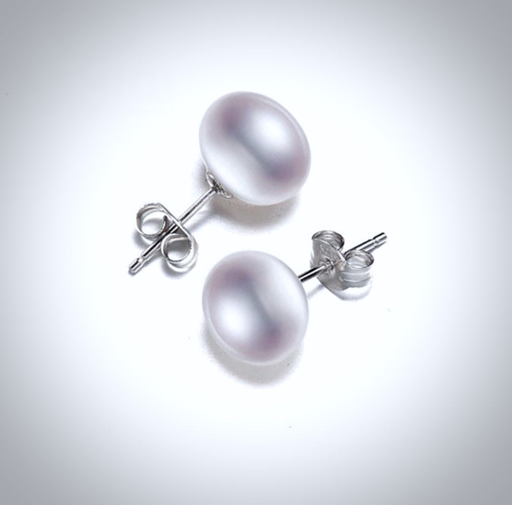 "Maisy" - Freshwater Pearl and Sterling Silver Stud Earrings