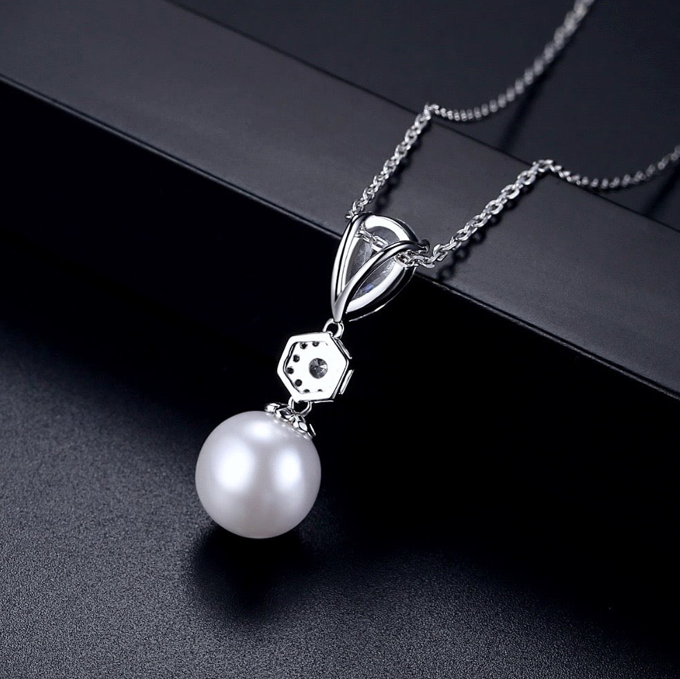 "Marissa" - Pearl and Cubic Zirconia Jewelry Set