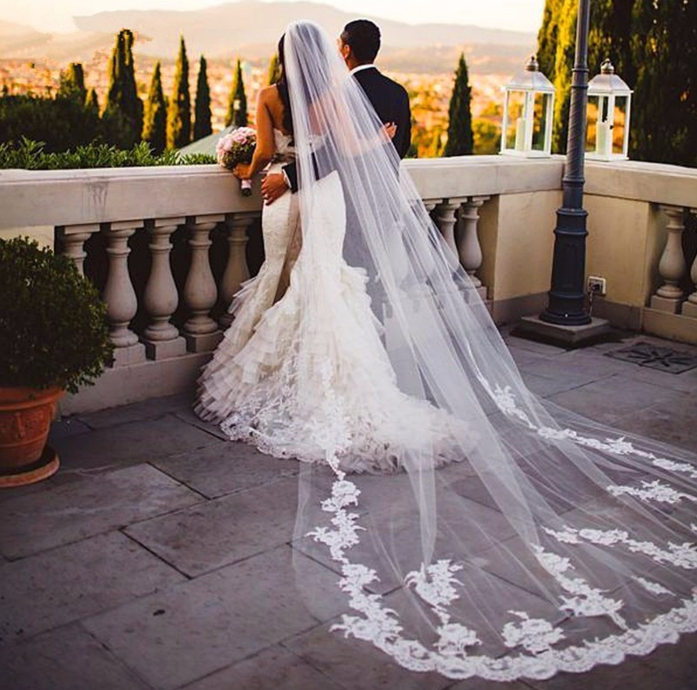 Wedding Veils - Lace Edge Cathedral Bridal Veil