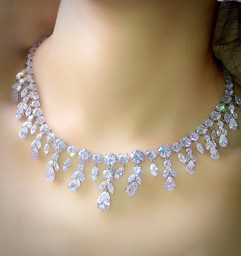 Wedding Jewelry - Silver Cubic Zirconia Bridal Jewelry Set | ADORA by ...