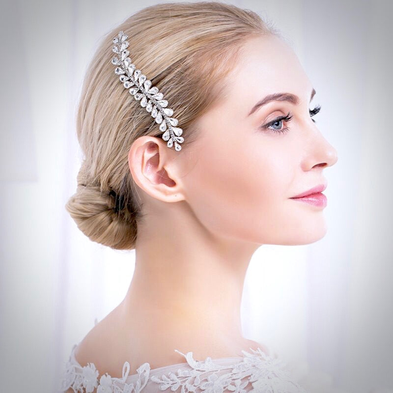 Wedding Hair Accessories - Silver Austrian Crystal Bridal Hair Comb