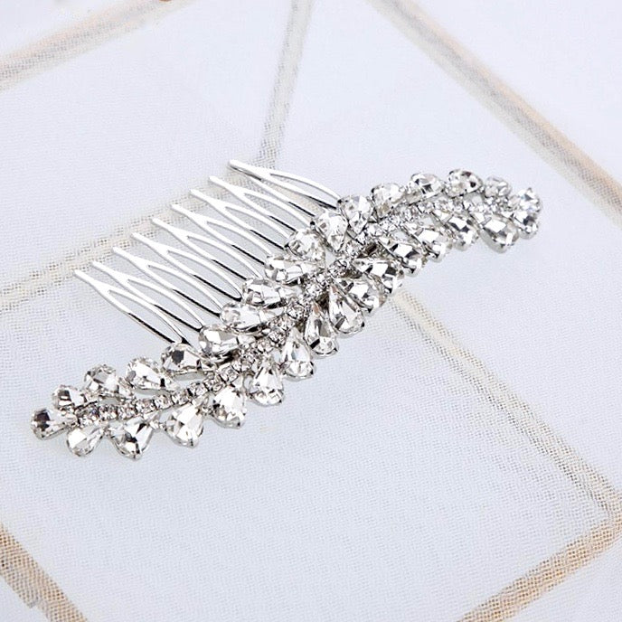 Wedding Hair Accessories - Silver Austrian Crystal Bridal Hair Comb