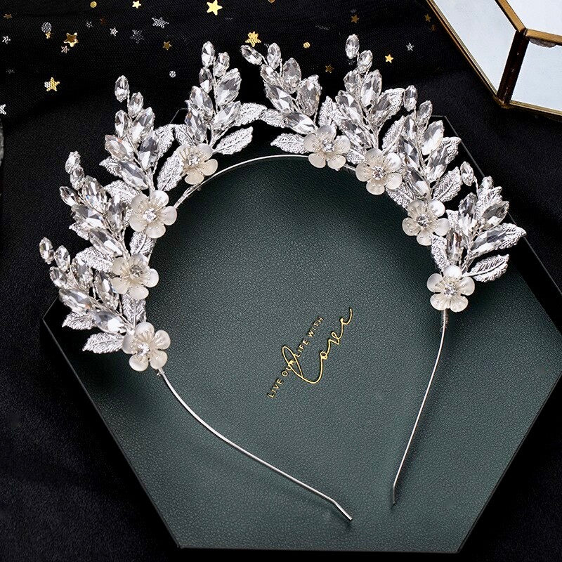 Wedding Hair Accessories - Silver Crystal Bridal Headband / Tiara