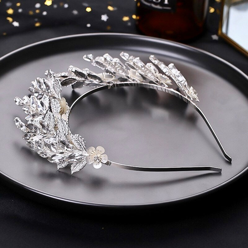 Wedding Hair Accessories - Silver Crystal Bridal Headband / Tiara