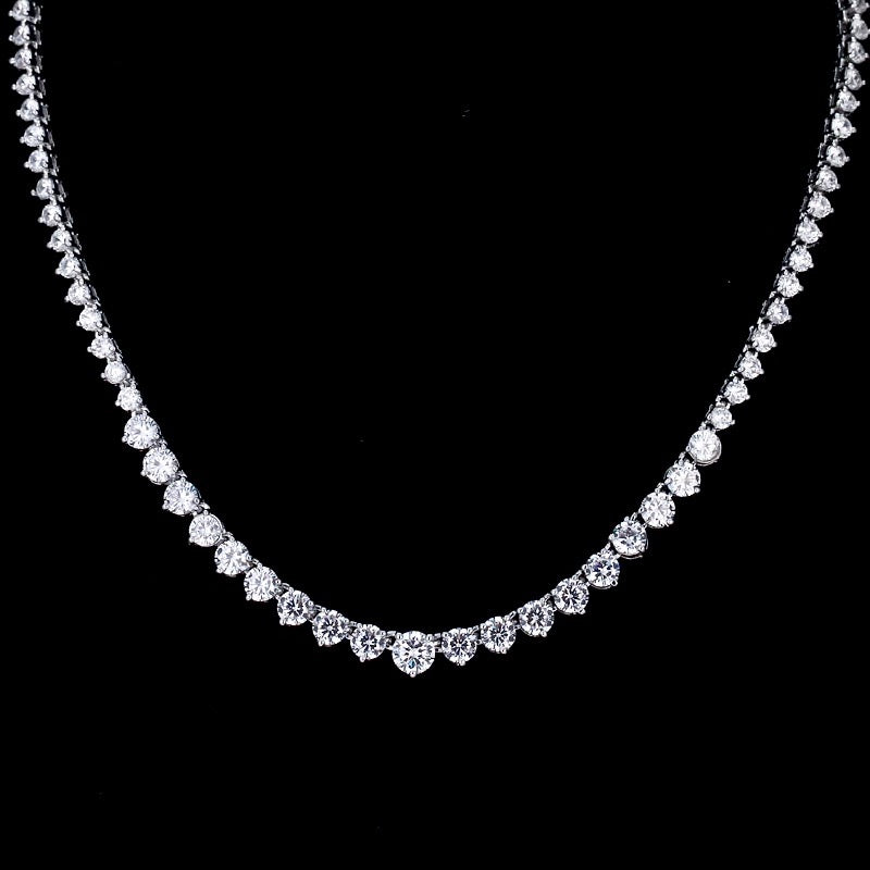 Wedding Jewelry - Silver Cubic Zirconia Bridal Necklace