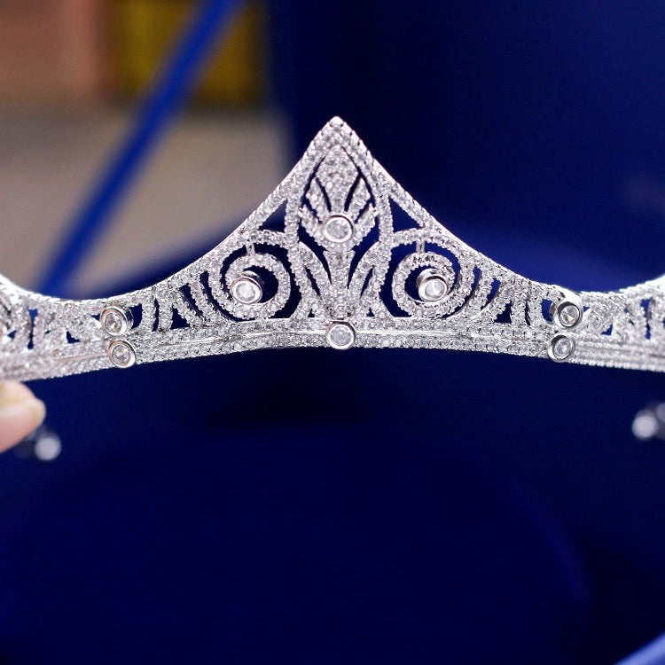 Wedding Hair Accessories - Silver Cubic Zirconia Bridal Tiara