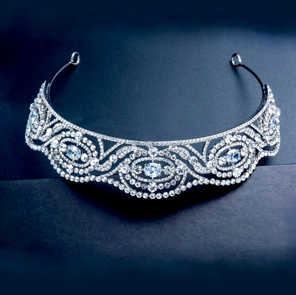 Wedding Hair Accessories - Silver Cubic Zirconia Bridal Tiara