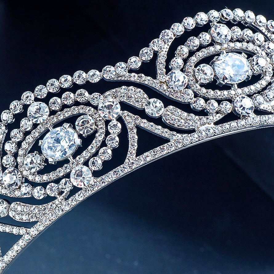 Wedding Hair Accessories - Silver Cubic Zirconia Bridal Tiara