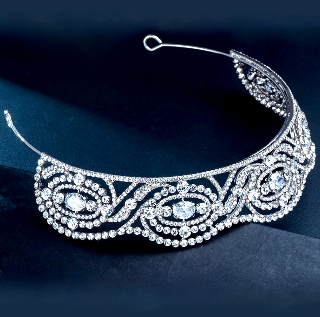 Wedding Hair Accessories - Silver Cubic Zirconia Bridal Tiara