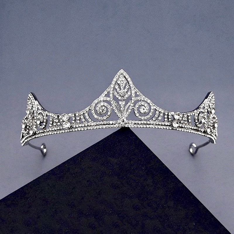 Wedding Hair Accessories - Silver Cubic Zirconia Bridal Tiara