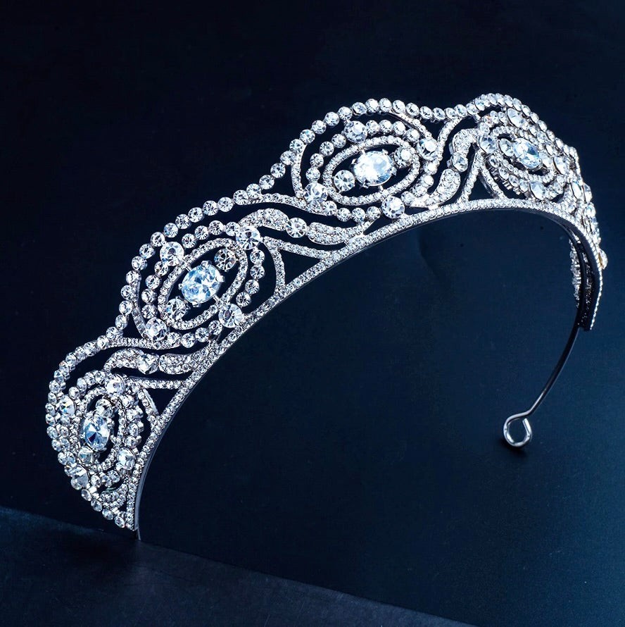 Wedding Hair Accessories - Silver Cubic Zirconia Bridal Tiara