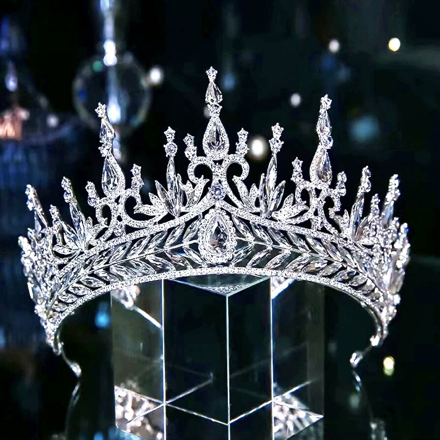 Wedding Hair Accessories - Cubic Zirconia Tall Bridal Tiara