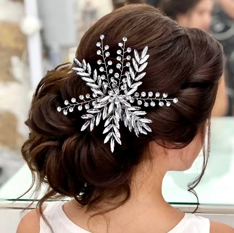 Wedding Hair Accessories - Crystal Bridal Hair Clip - Available in Silver, Rose Gold and Yellow Gold