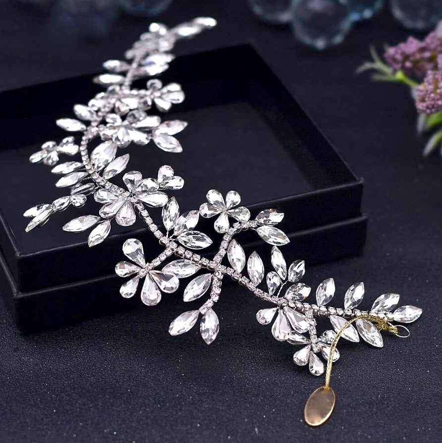 Wedding Hair Accessories - Silver Crystal Bridal Headband / Hair Vine