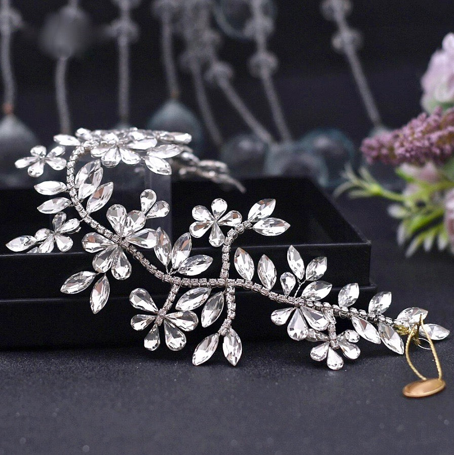 Wedding Hair Accessories - Silver Crystal Bridal Headband / Hair Vine