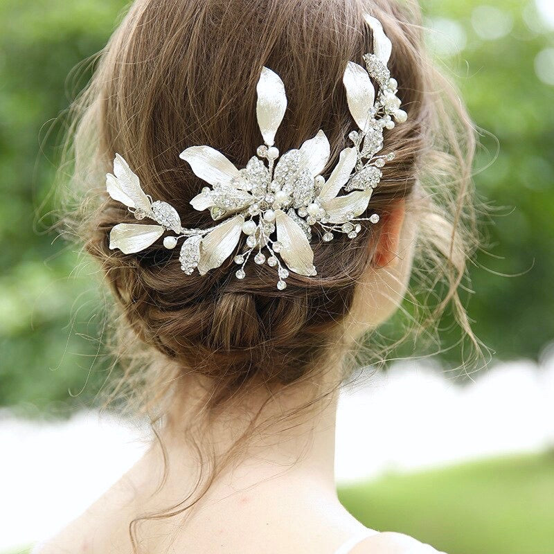 Wedding Hair Accessories - Pearl and Crystal Bridal Hair Clip/Vine