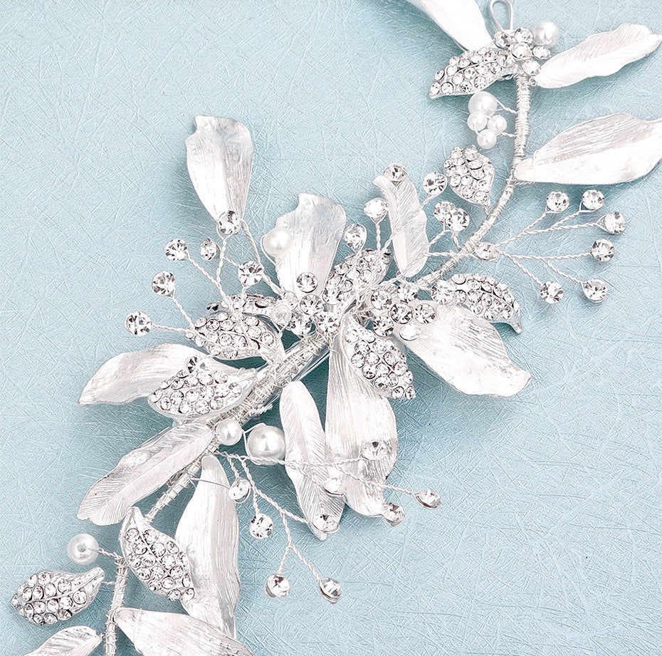 Wedding Hair Accessories - Pearl and Crystal Bridal Hair Clip/Vine