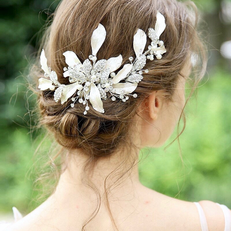 Wedding Hair Accessories - Pearl and Crystal Bridal Hair Clip/Vine