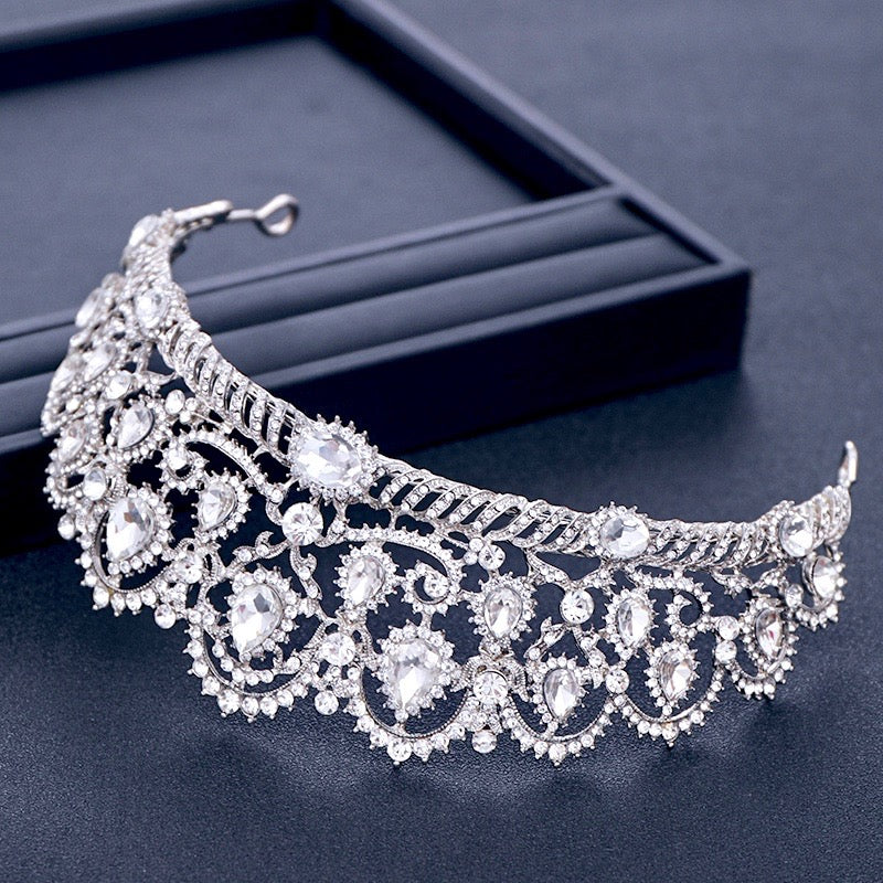 Wedding Hair Accessories - Silver Rhinestone Bridal Tiara