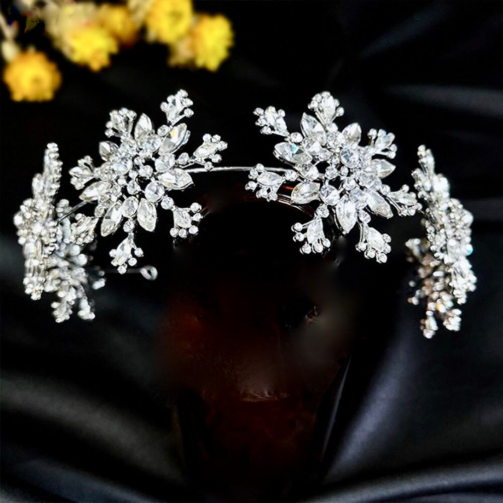 Wedding Hair Accessories - Winter Snowflake Bridal Headband 