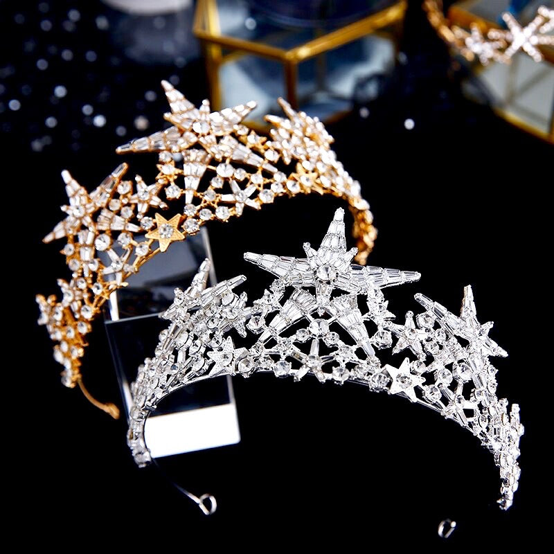 Wedding Hair Accessories - Star Bridal Tiara - Available in Gold and Silver