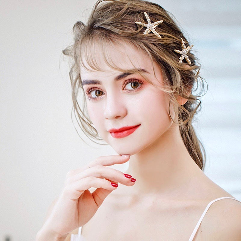 Wedding Hair Accessories - Starfish Bridal Hair Clip - Available in Gold and Silver