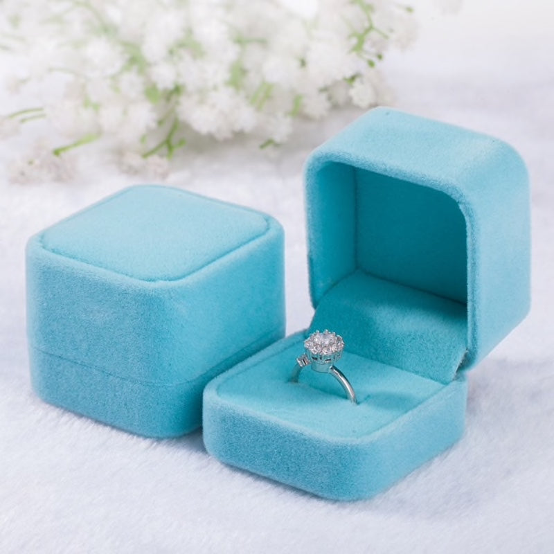 Wedding - Square Velvet Ring Boxes - More Colors Available
