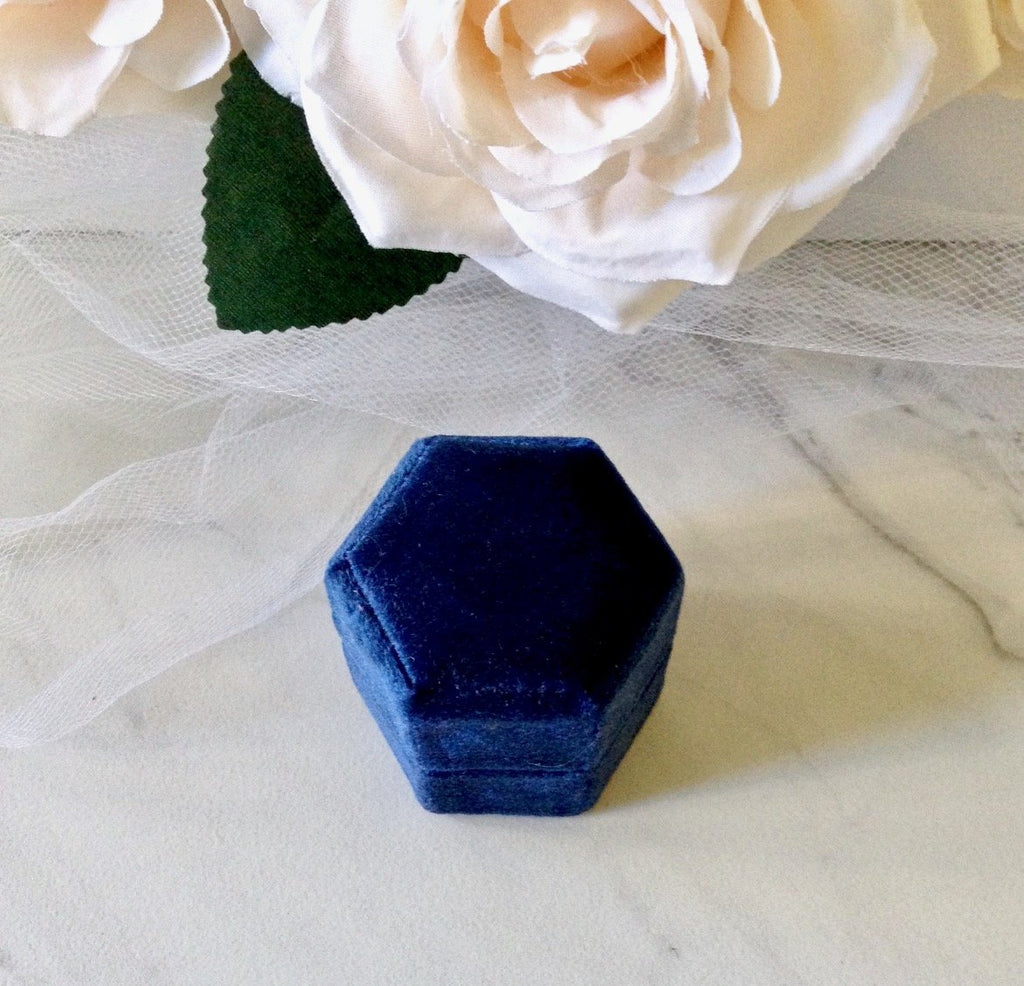Wedding Accessories - Velvet Heirloom Hexagon Ring Box - More Colors Available