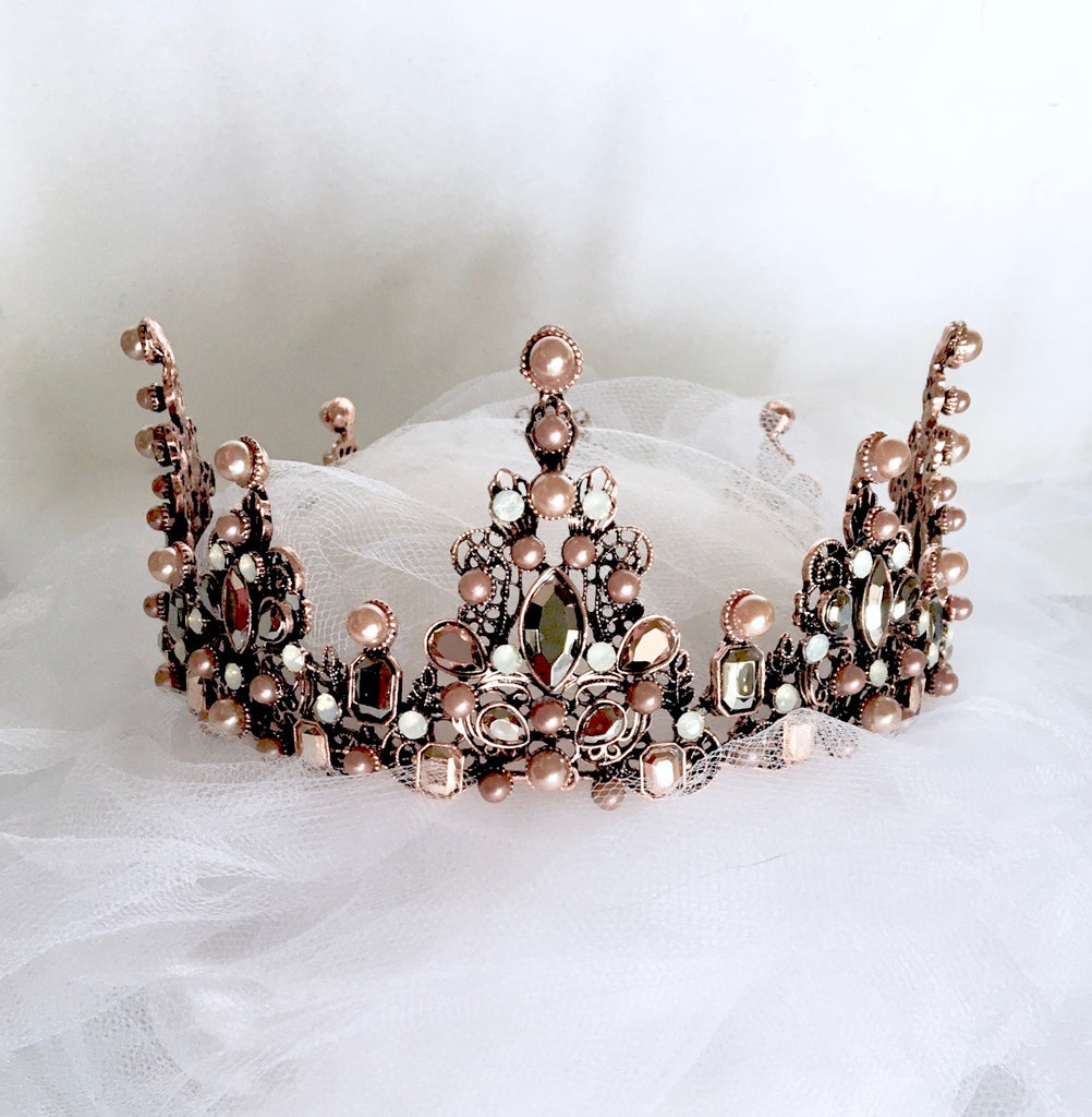 Wedding Hair Accessories - Baroque Pearl Bridal Crown Tiara