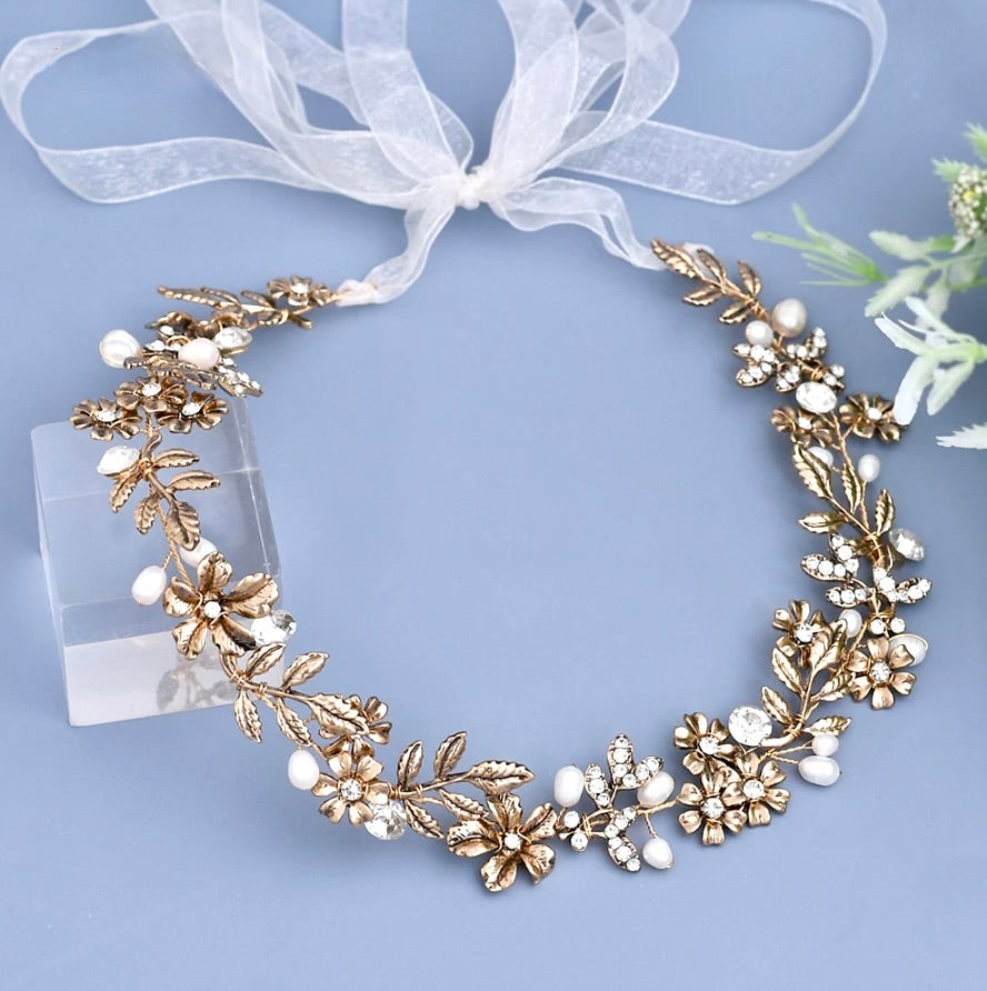 Wedding Accessories - Vintage Pearl and Rhinestone Bridal Belt