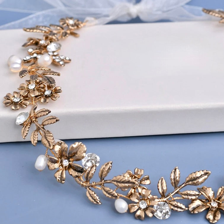 Wedding Accessories - Vintage Pearl and Rhinestone Bridal Belt