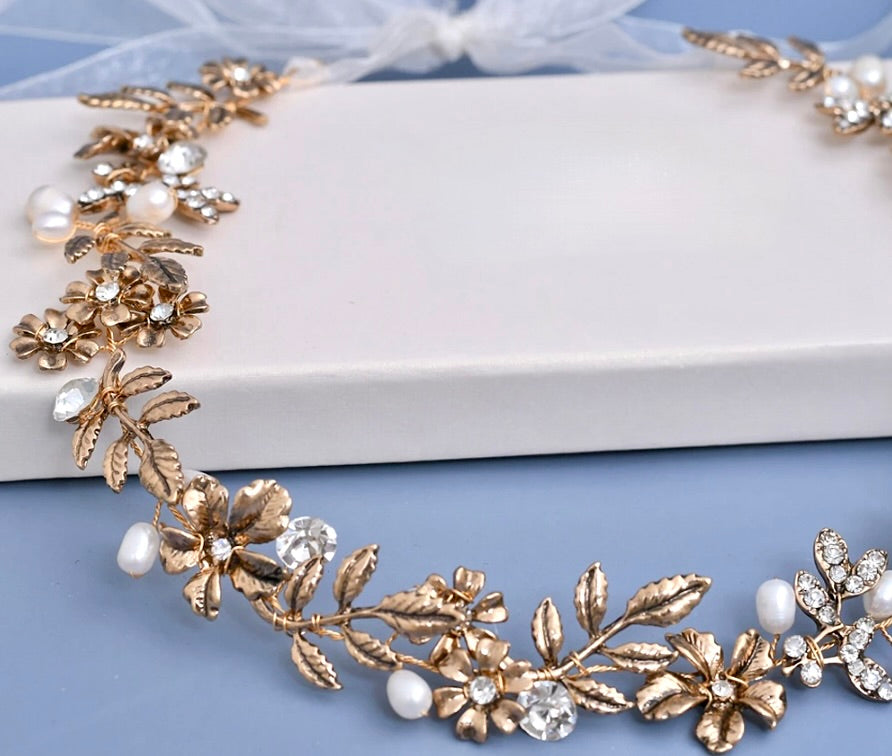 Wedding Accessories - Vintage Pearl and Rhinestone Bridal Belt