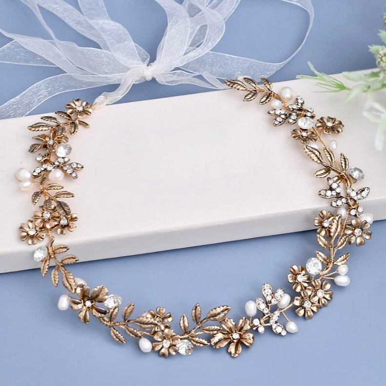 Wedding Accessories - Vintage Pearl and Rhinestone Bridal Belt