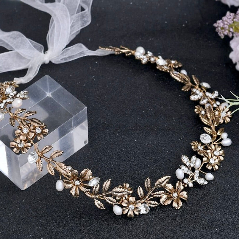 Wedding Accessories - Vintage Pearl and Rhinestone Bridal Belt