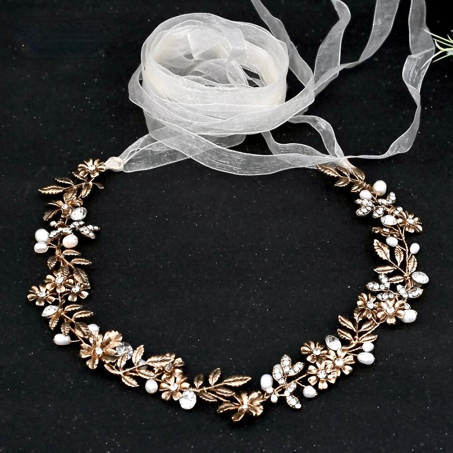 Wedding Accessories - Vintage Pearl and Rhinestone Bridal Belt