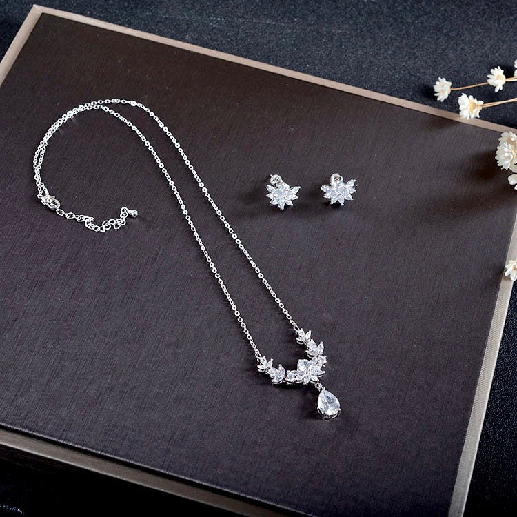 Wedding Jewelry and Accessories - Silver Cubic Zirconia Bridal Jewelry Set