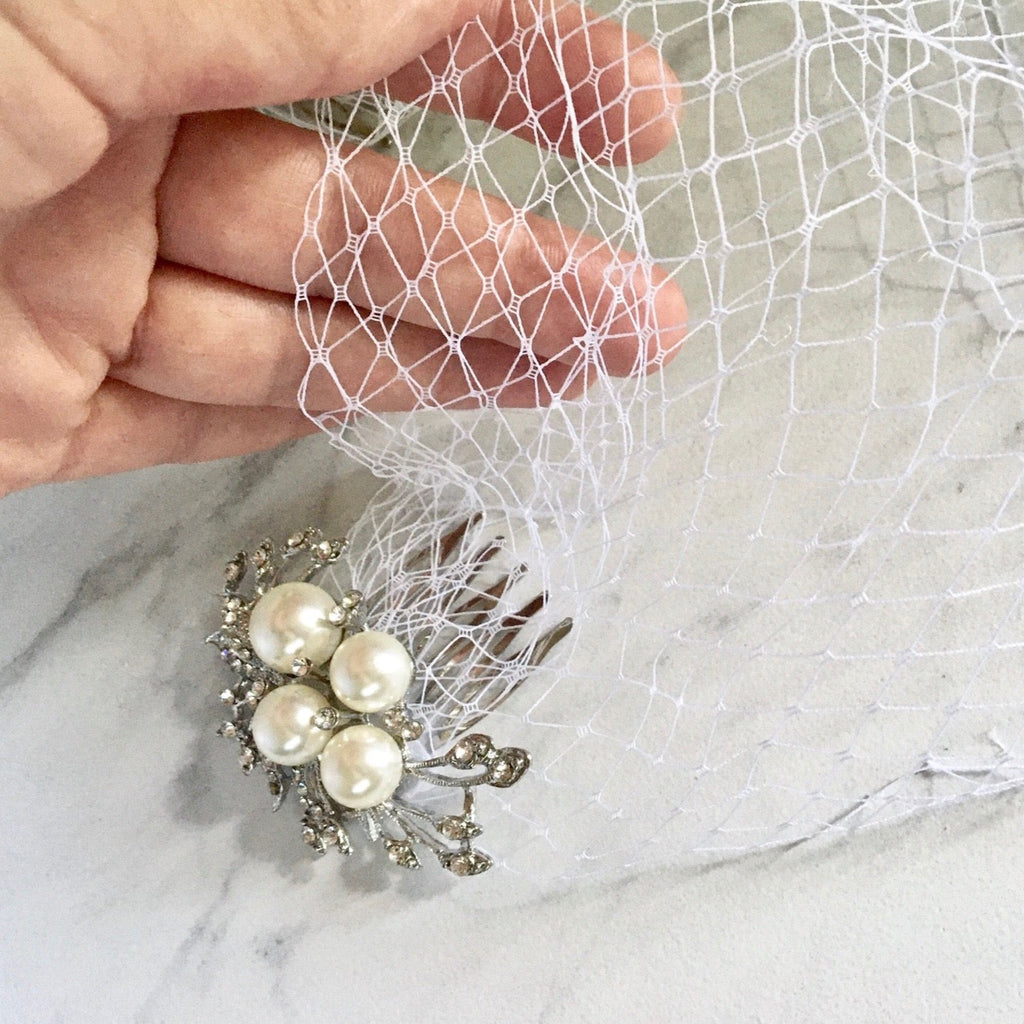 Wedding Veils - Bridal Birdcage Veil - Available in White and Ivory