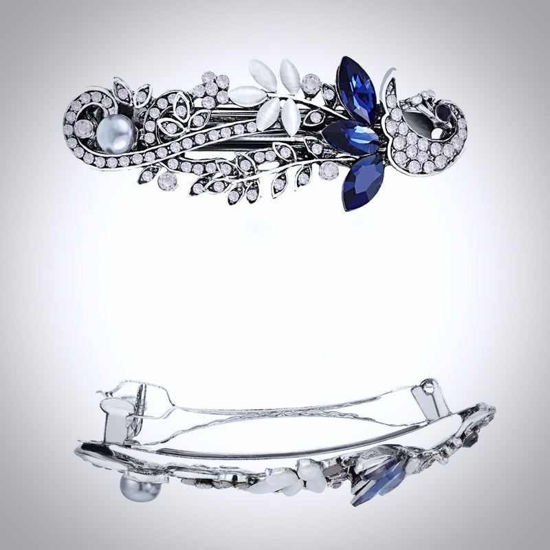 Wedding Hair Accessories - Blue Crystal Bridal / Bridesmaids Hair Clips