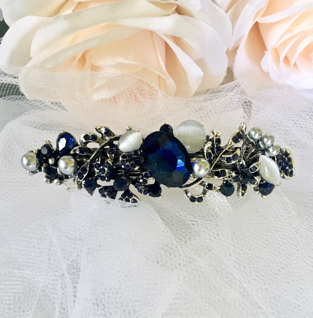 Wedding Hair Accessories - Blue Crystal Bridal / Bridesmaids Hair Clips